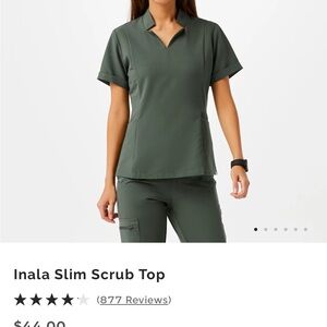 Inala Slim Scrub Top and Zamora Jogger pants- Moss color